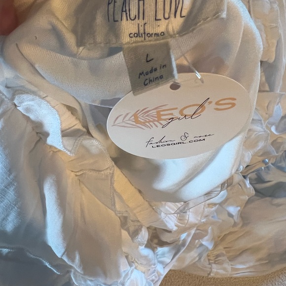 Peach Love California White Dress Size Large NWT - Picture 6 of 8